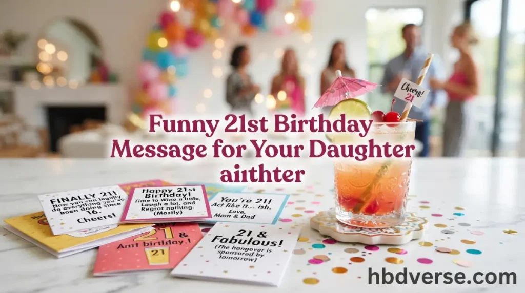 Funny 21st Birthday Message for Your Daughter