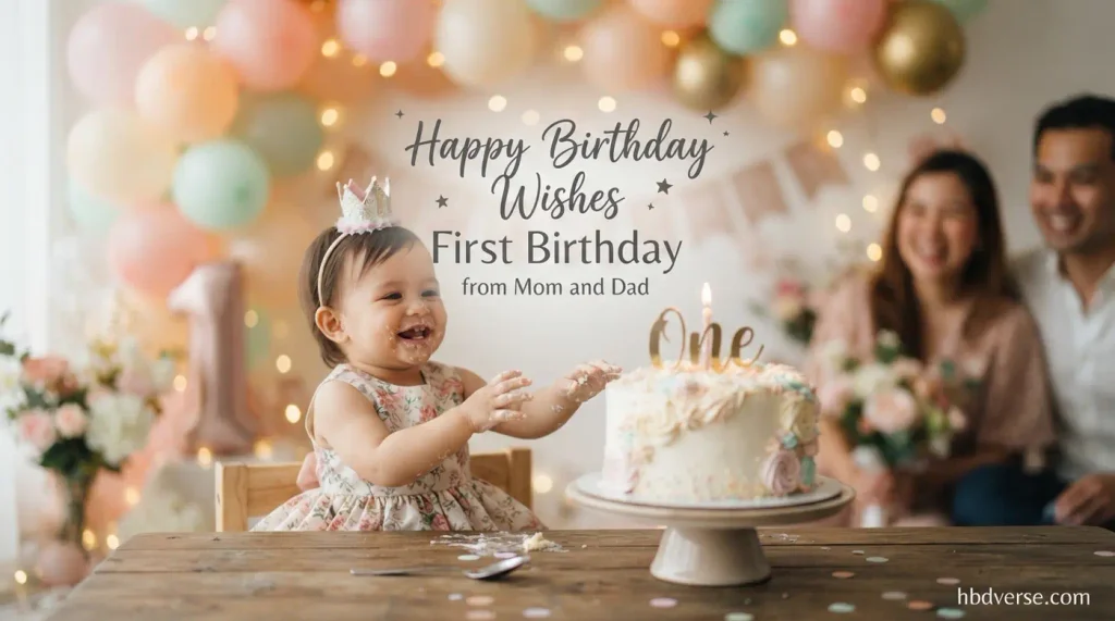 Happy Birthday Wishes First Birthday from Mom and Dad