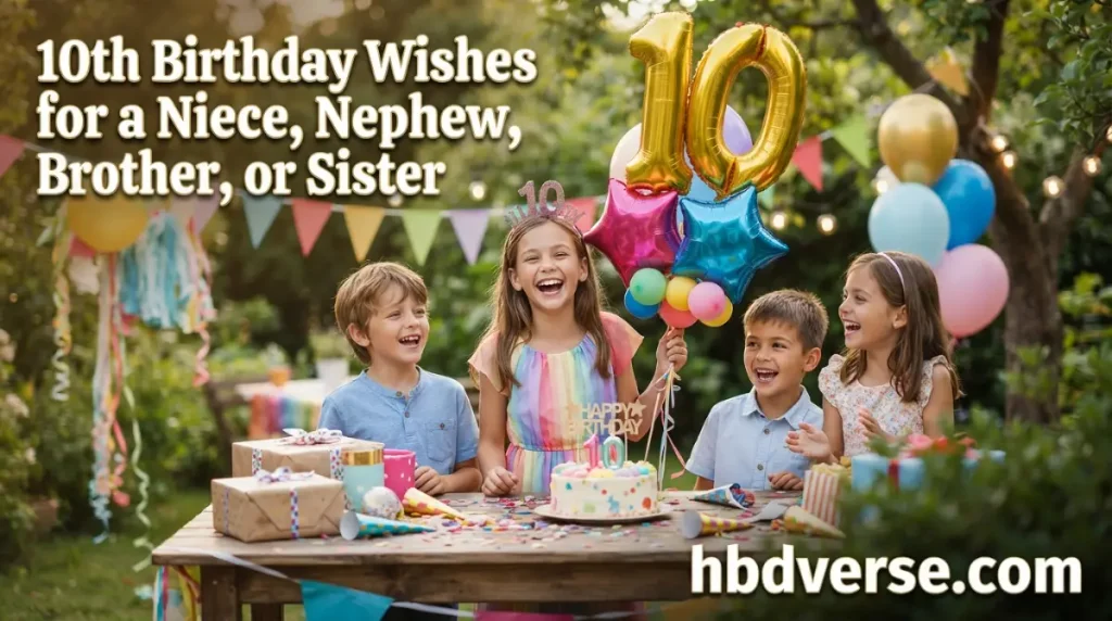 10th Birthday Wishes for a Niece, Nephew, Brother, or Sister