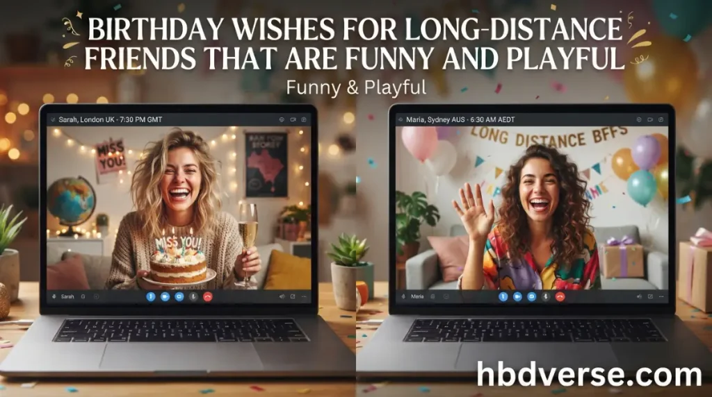 Birthday Wishes for Long-Distance Friends That Are Funny and Playful