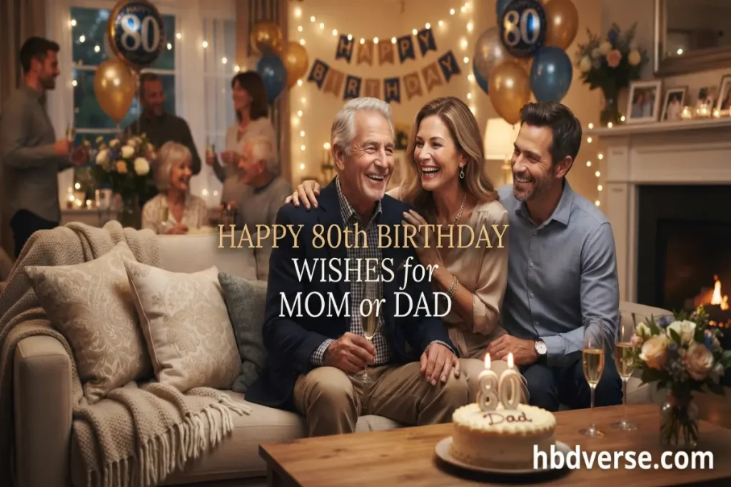 Happy 80th Birthday Wishes for Mom or Dad