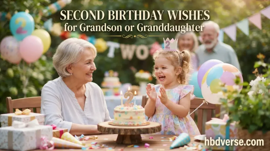 Second Birthday Wishes for Grandson or Granddaughter
