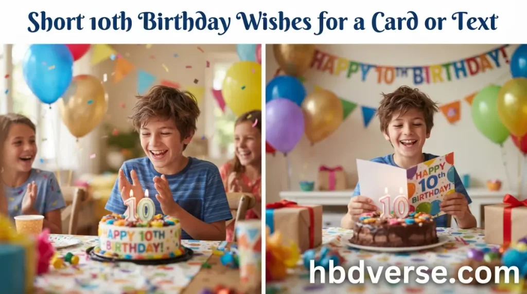 Short 10th Birthday Wishes for a Card or Text